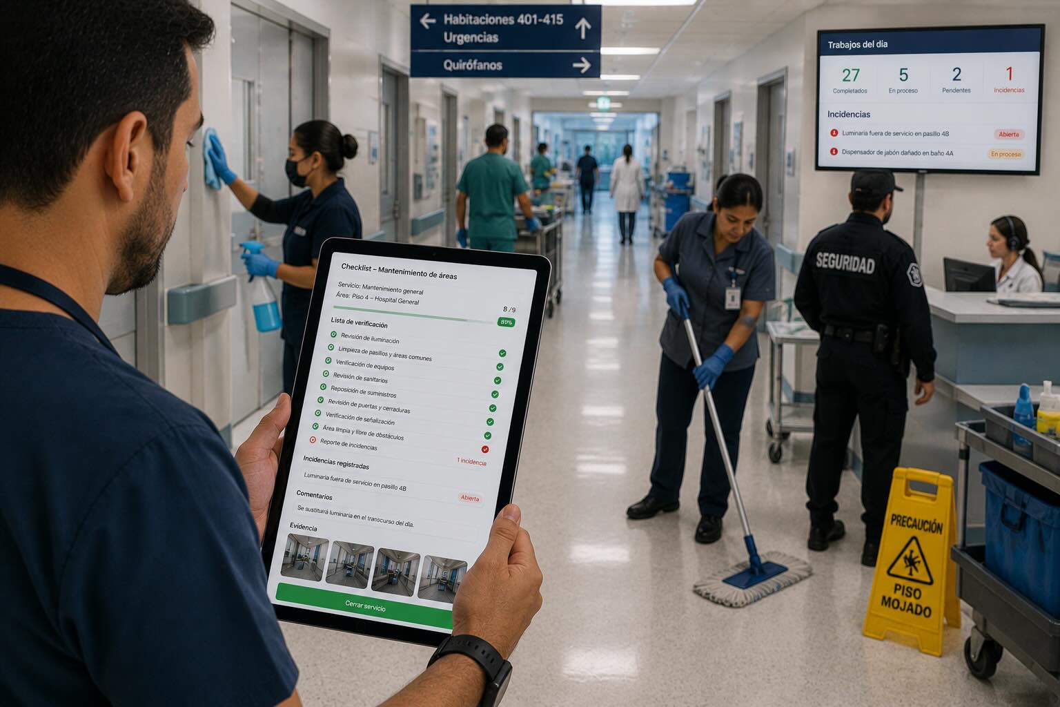 Checklist operativo para limpieza, mantenimiento y servicios en campo