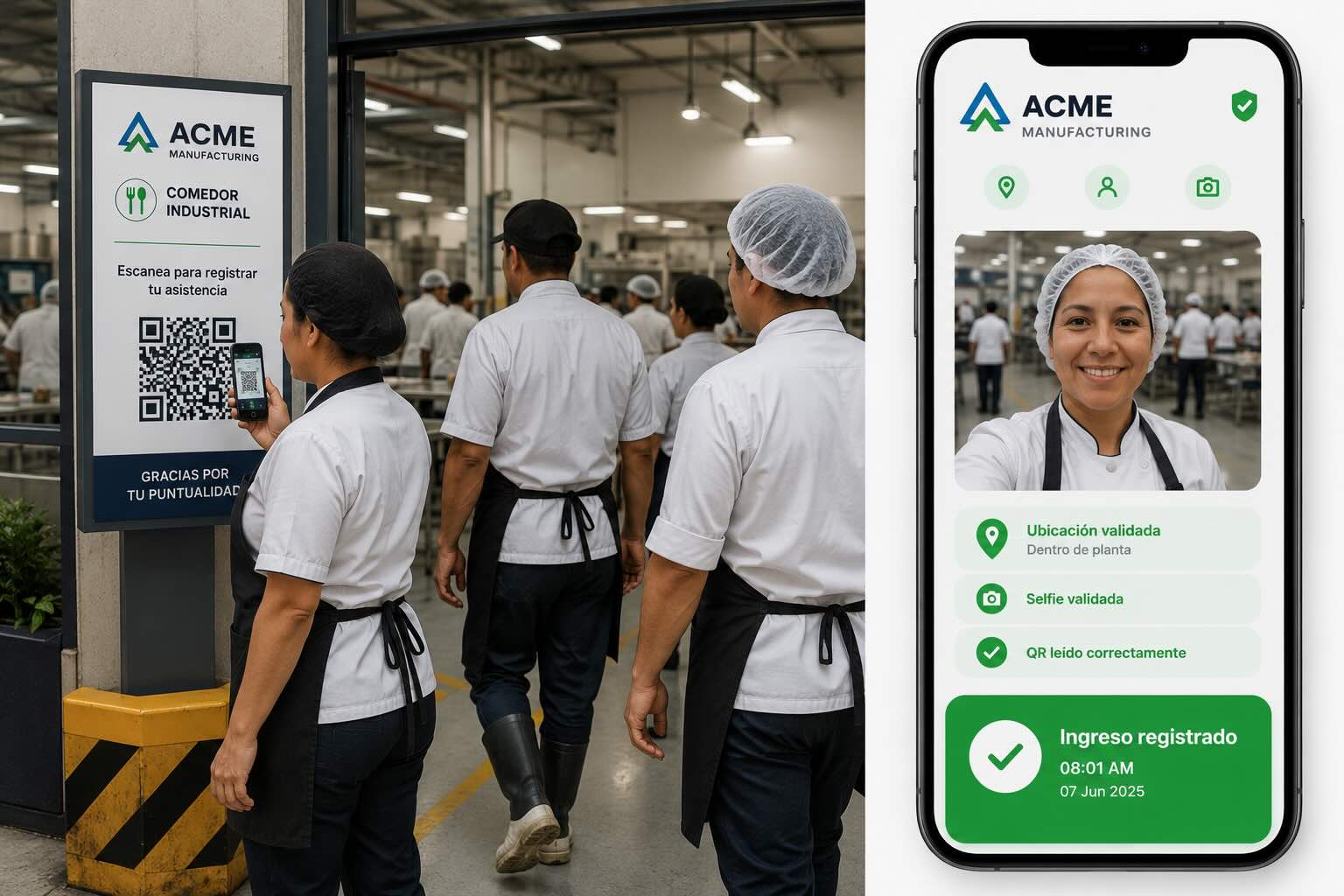 Personal operativo registrando asistencia y evidencias desde campo con UBTracker