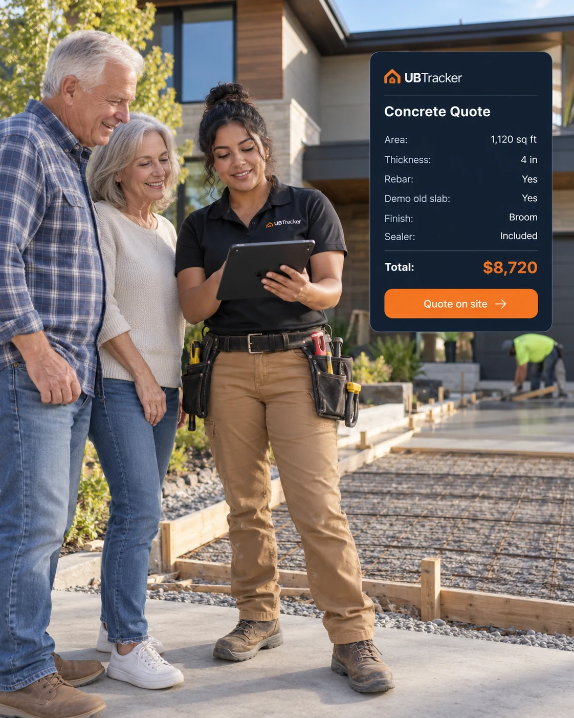 Quote landscaping projects and recurring service on site.